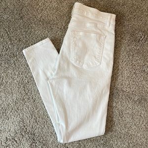 Loft high waisted skinny ankle jeans white size 6